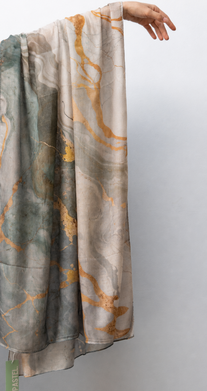 Premium Printed Modal Hijab - GOLDEN MARBLE